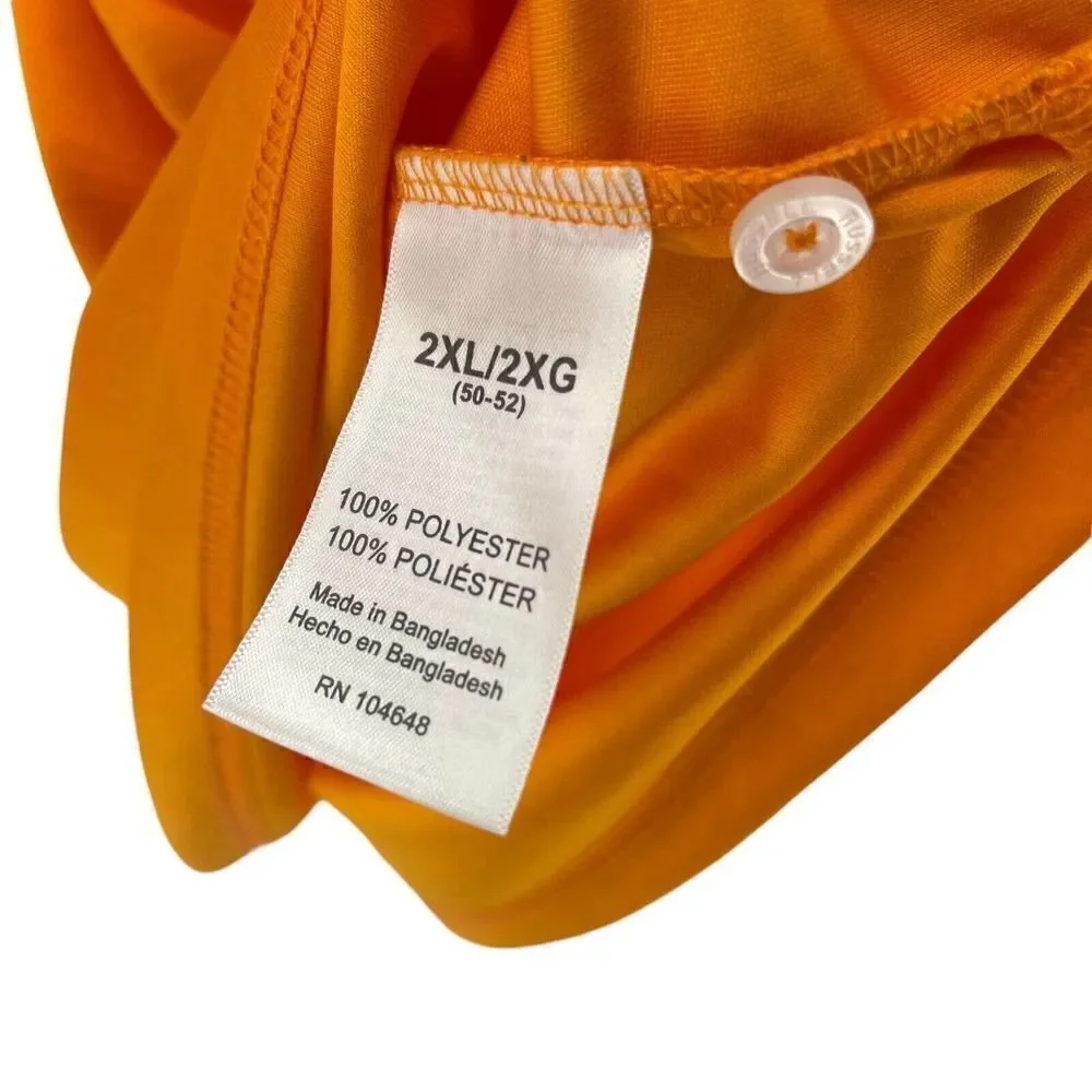 Tennessee Volunteers Polo Mens Size 2XL Orange Athletic Quick Dry Russel Power T